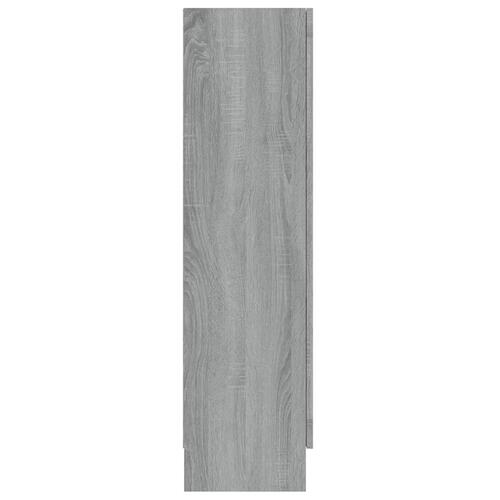 Vitrineskab 82,5x30,5x115 cm konstrueret træ grå sonoma-eg