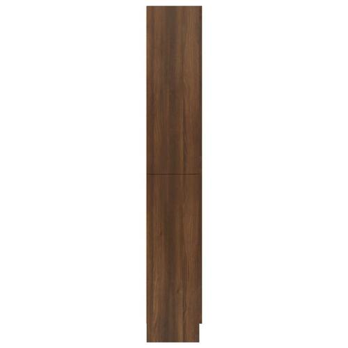 Vitrineskab 82,5x30,5x185,5cm konstrueret træ brun egetræsfarve