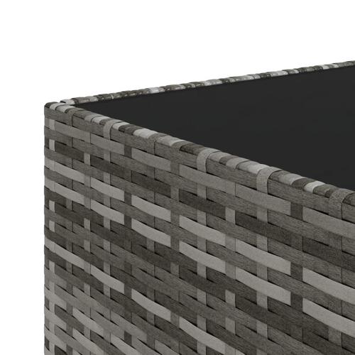Havebord 50x50x30 cm firkantet polyrattan grå