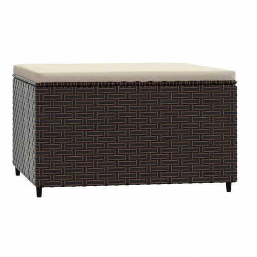 Fodskamler til have 2 stk. med hynder polyrattan brun