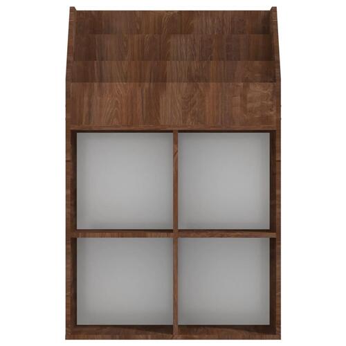 Magasinholder til børn 71x30x114 cm konstrueret træ brunt eg