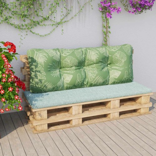 Pallehynde 120 × 40 × 12 cm i polyester - grønt bladmønster