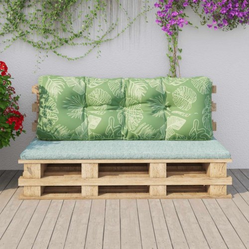 Pallehynde 120 × 40 × 12 cm i polyester - grønt bladmønster