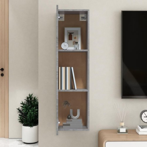 Væghængt tv-skab 30,5 x 30 x 110 cm - grå sonoma-eg
