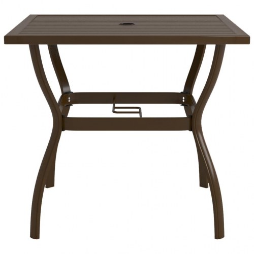 Havebord i stål - 81,5 × 81,5 × 72 cm, brun