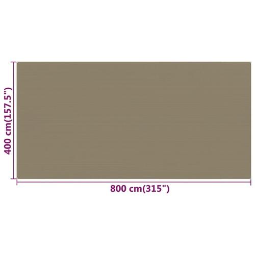 Telttæppe 400x800 cm HDPE gråbrun