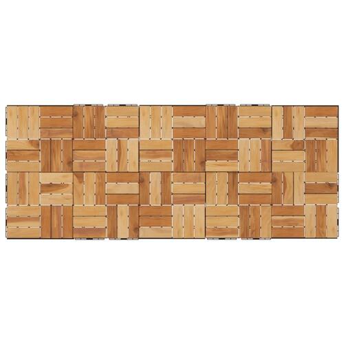 Terrassebrædder 10 stk. 30x30 cm massivt teaktræ