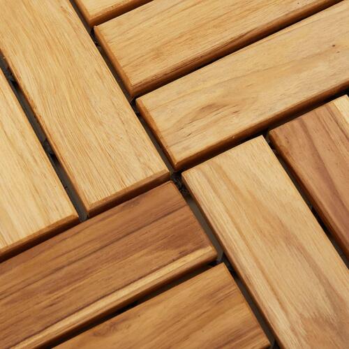 Terrassebrædder 10 stk. 30x30 cm massivt teaktræ