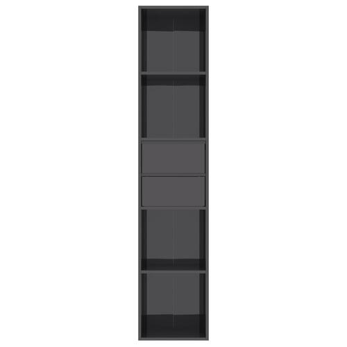 Bogreol 36x30x171 cm spånplade grå højglans