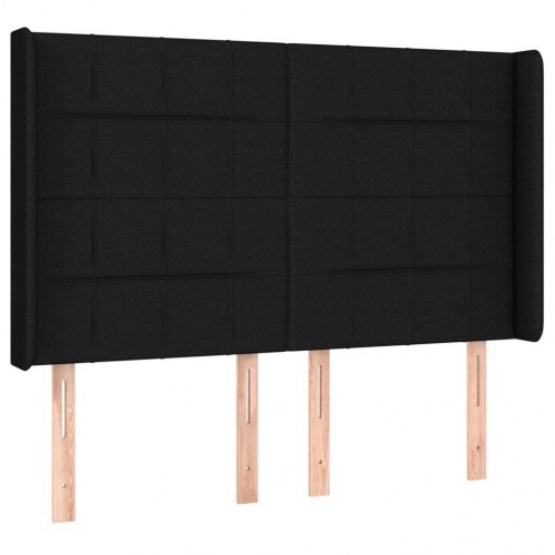 Kontinentalseng med LED-lys 140×190 cm - stof, sort