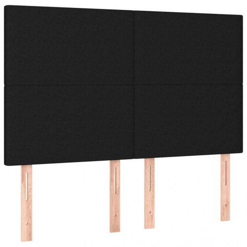 Kontinentalseng med madras 140x200 cm - stof, sort