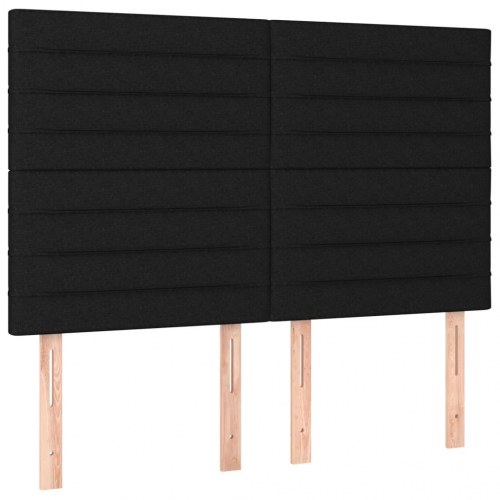 Kontinentalseng med madras 140x200 cm stof sort