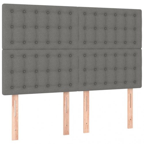Kontinentalseng med madras 140×190 cm - stof, mørkegrå