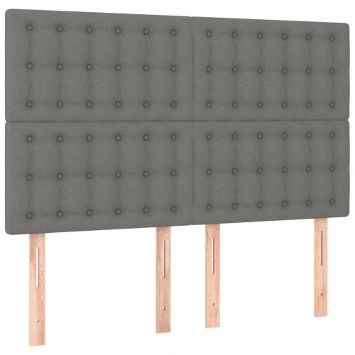 Kontinentalseng med madras 140x190 cm - stof, mørkegrå