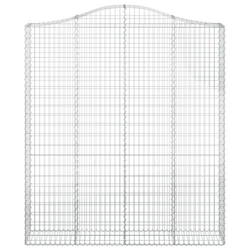 Buet gabionkurv 200x30x220/240 cm galvaniseret jern