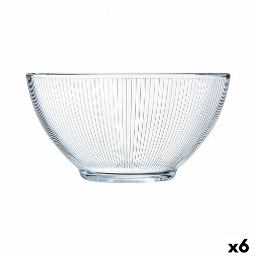 Luminarc Stripy morgenmadsskåle i glas, gennemsigtig 500 ml - 6 stk.