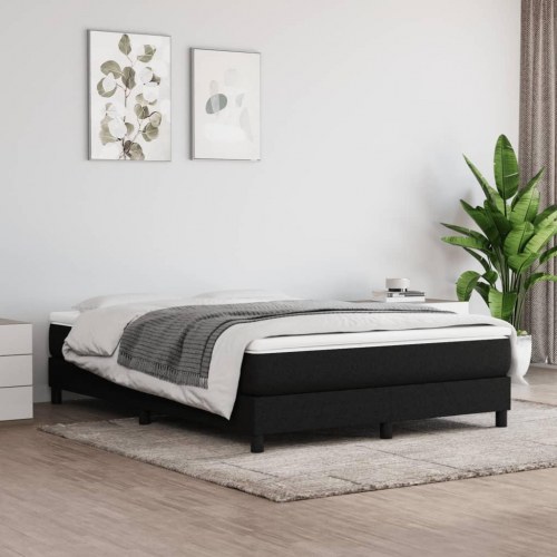 Kontinentalseng med madras 140 x 190 cm - stof, sort