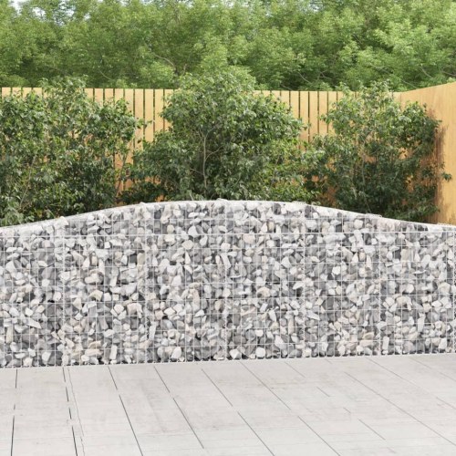 Buet gabionkurv 400 × 30 × 80/100 cm - galvaniseret jern