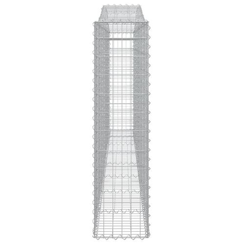 Buet gabionkurv 400x30x120/140 cm galvaniseret jern