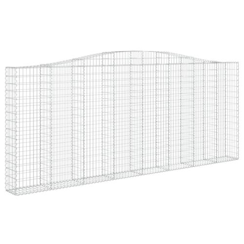 Buet gabionkurv 400x30x160/180 cm galvaniseret jern