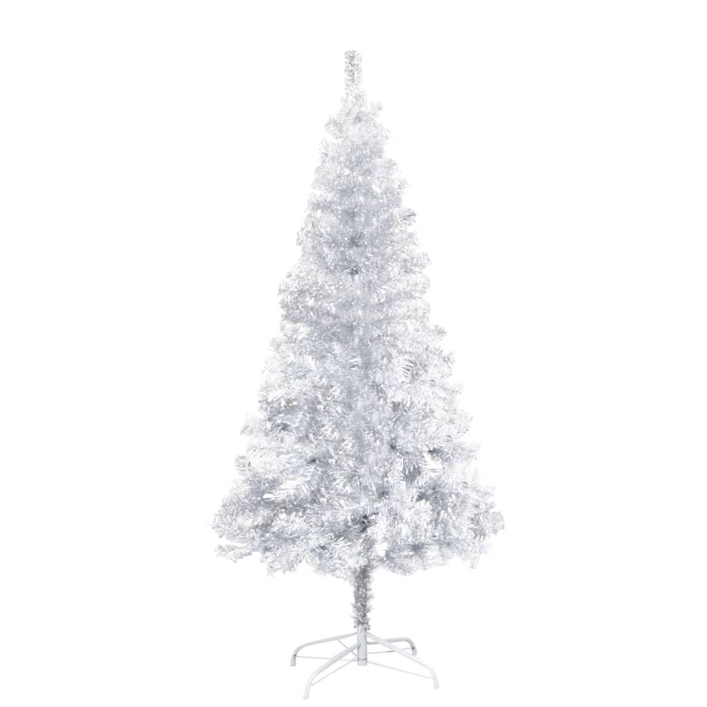 Kunstigt juletræ med fod 150 cm PET sølvfarvet