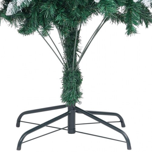 Kunstigt juletræ med grankogler og hvid sne - 210 cm