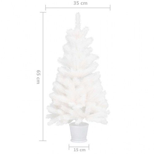 Kunstigt juletræ med naturtro nåle 65 cm hvid