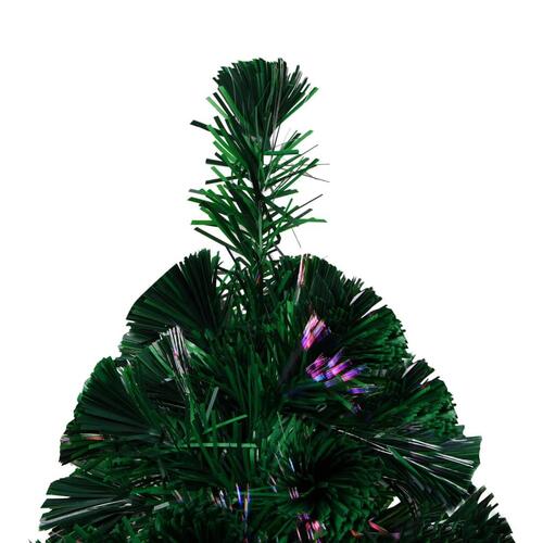 Kunstigt juletræ med fod 240 cm fiberoptik grøn
