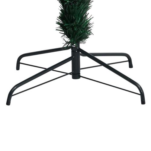 Kunstigt juletræ med fod 240 cm fiberoptik grøn