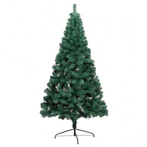 Halvt kunstigt juletræ med fod 210 cm - grøn