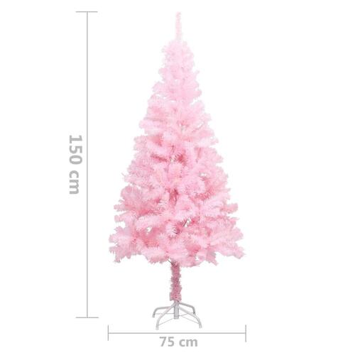 Kunstigt juletræ med fod 150 cm PVC pink