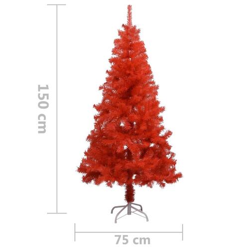 Kunstigt juletræ med fod 150 cm PVC rød