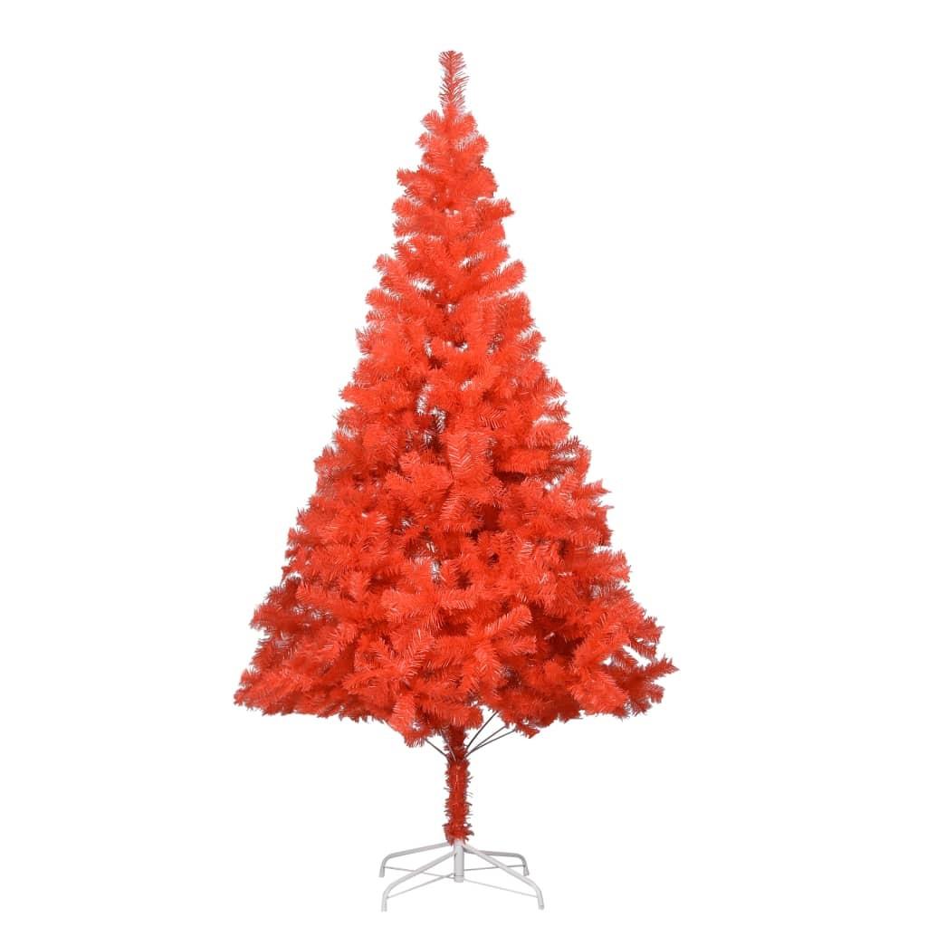 Kunstigt juletræ med fod 180 cm PVC rød