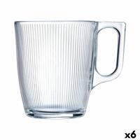 Kop Luminarc Stripy Morgenmad Gennemsigtig Glas (250 ml) (6 enheder)