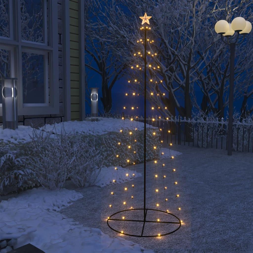 Lysende kegletræ 70x180 cm 100 LED'er varmt hvidt lys