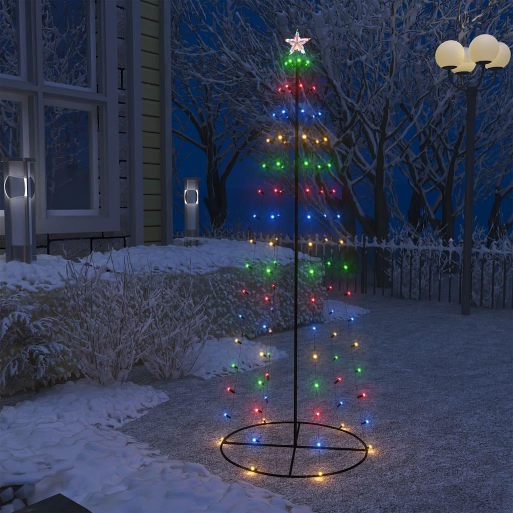 Kegleformet juletræ 100 LED'er 70x180 cm flerfarvet