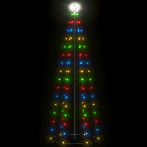 Kegleformet juletræ 100 LED'er 70x180 cm flerfarvet