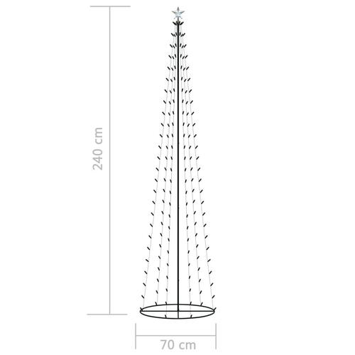 Kegleformet juletræ 136 LED'er 70x240 cm varm hvid