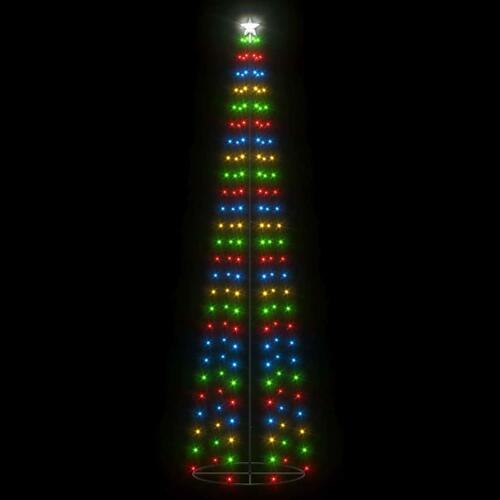 Lysende juletræ 70x240 cm 136 LED'er farverigt lys