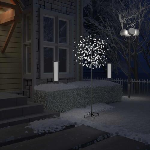 Juletræ 200 LED'er kirsebærblomst 180 cm koldt hvidt lys