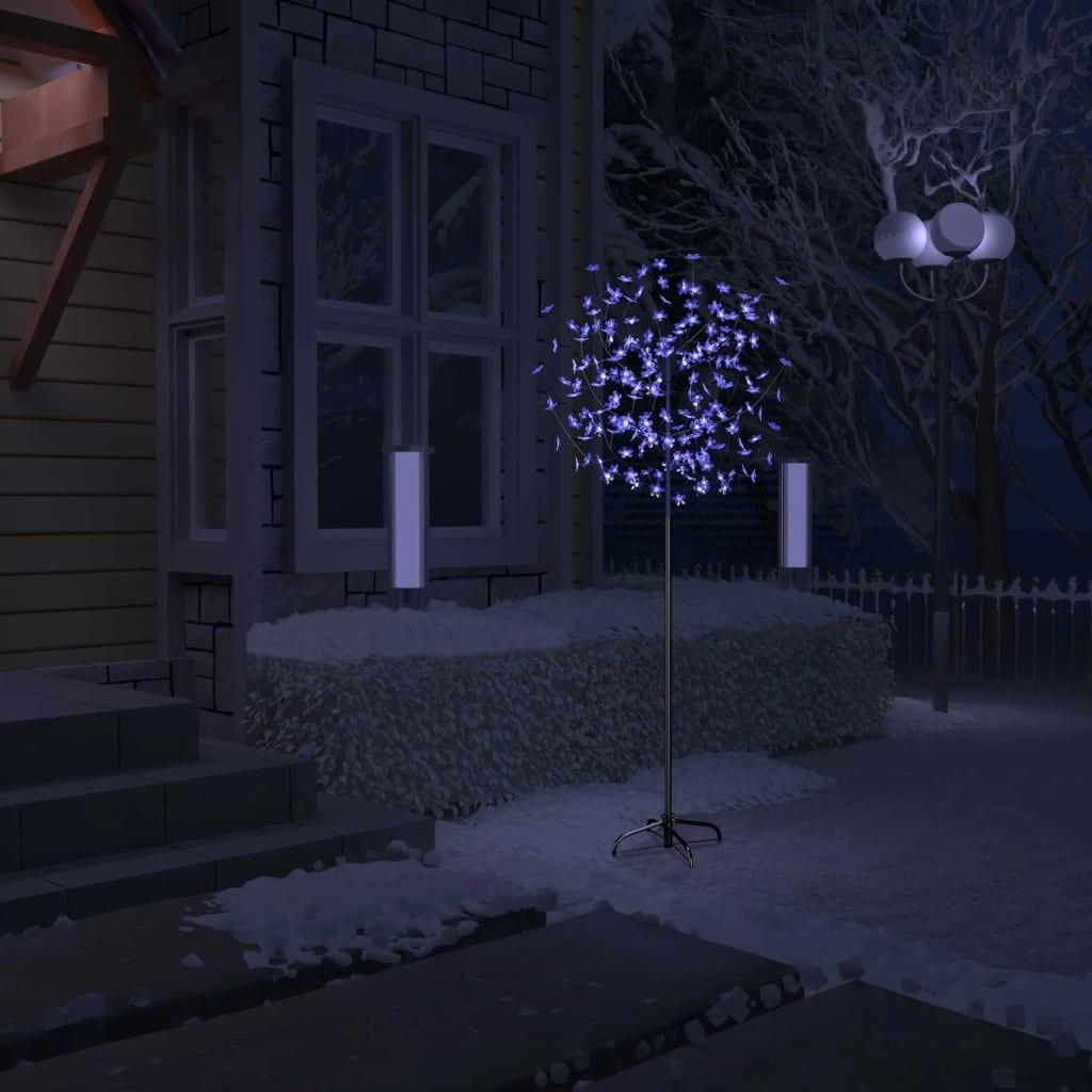 Juletræ 200 LED'er kirsebærblomst 180 cm blå-hvidt lys