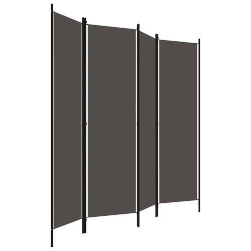 4-panels rumdeler 200 x 180 cm antracitgrå