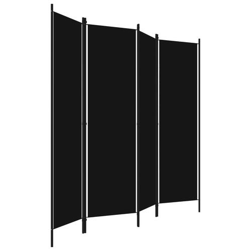 4-panels rumdeler 200 x 180 cm sort