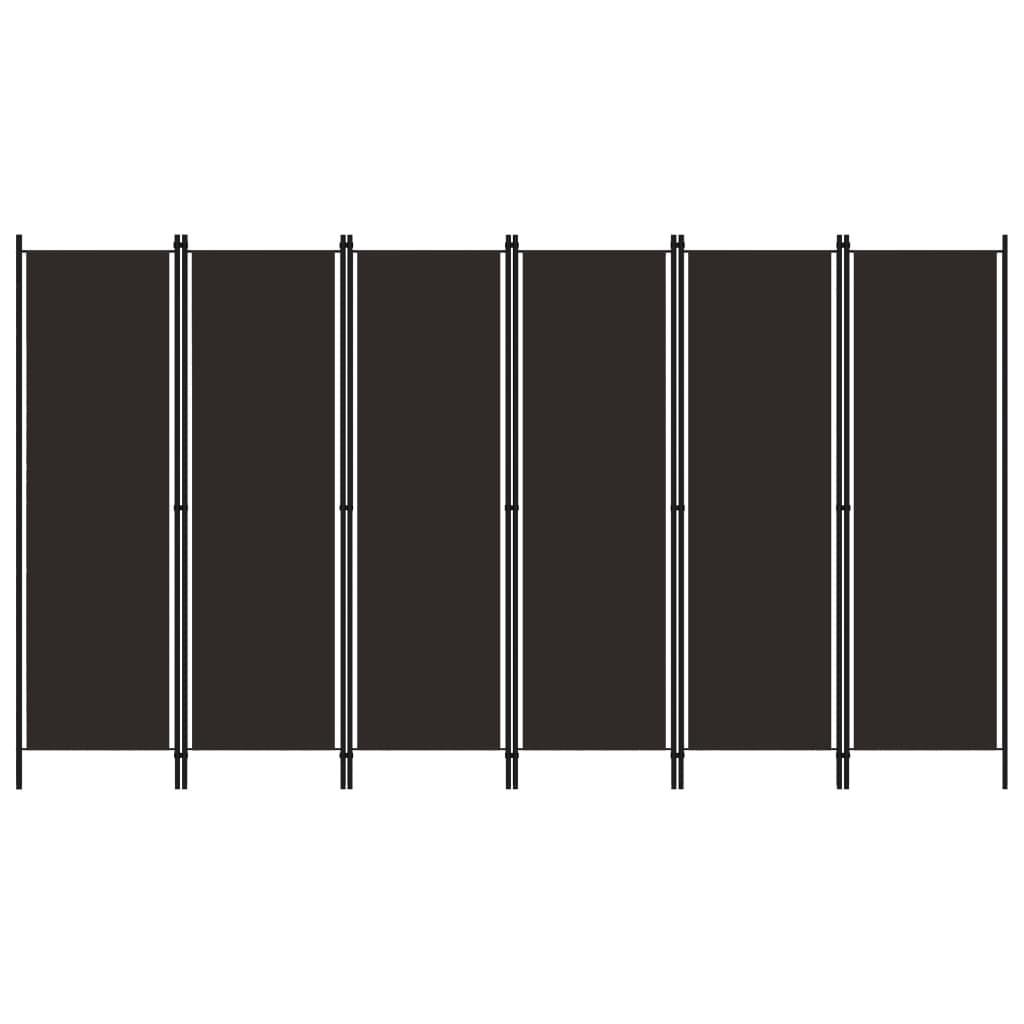 6-panels rumdeler 300 x 180 cm brun