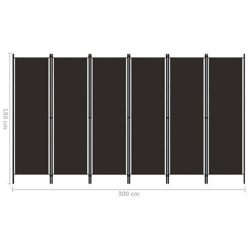 6-panels rumdeler 300 x 180 cm brun