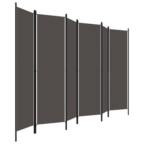 6-panels rumdeler 300 x 180 cm antracitgrå