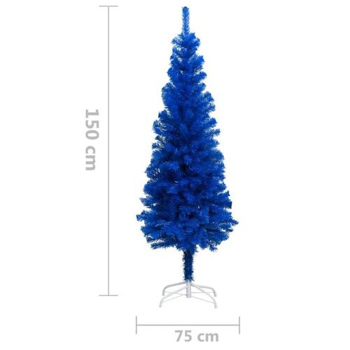 Kunstigt juletræ med fod 150 cm PVC blå