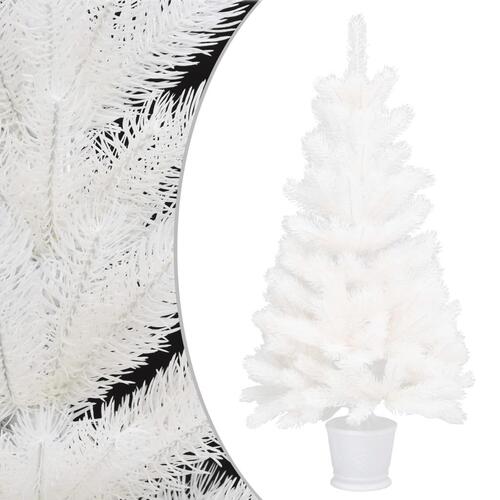 Kunstigt juletræ med naturtro nåle 90 cm hvid