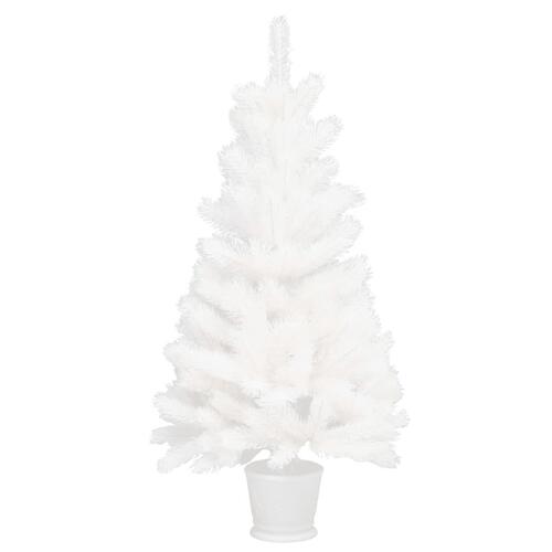 Kunstigt juletræ med naturtro nåle 90 cm hvid