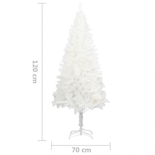 Kunstigt juletræ med naturtro nåle 120 cm - hvid